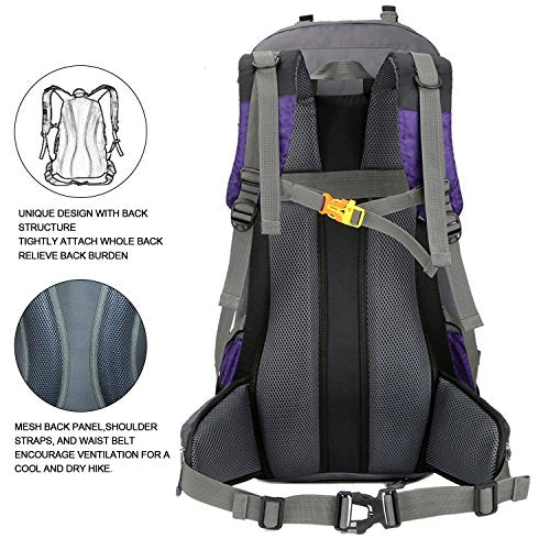 Bseash 60L Waterproof Hiking Camping Backpack with Rain Cover - Bseash 60L Waterproof Hiking Camping Backpack with Rain Cover - Travelking