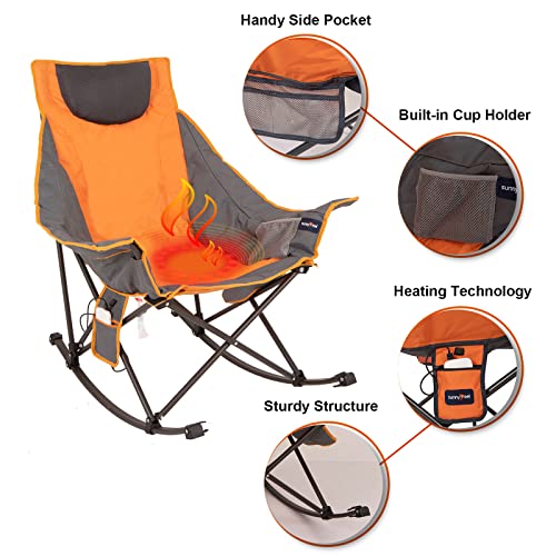 Oversized Heated Camping Chair Hot Seat, Folding Rocking Chair - Oversized Heated Camping Chair Hot Seat, Folding Rocking Chair - Travelking