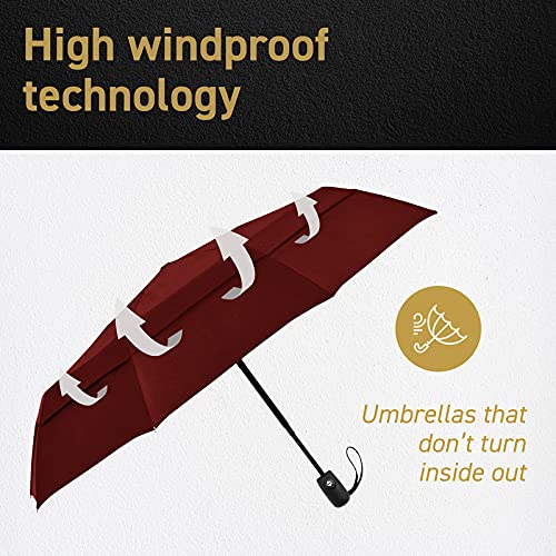 Windproof Travel Umbrellas for Rain - Lightweight - Double Vent - Marsala - Windproof Travel Umbrellas for Rain - Lightweight - Double Vent - Marsala - Travelking