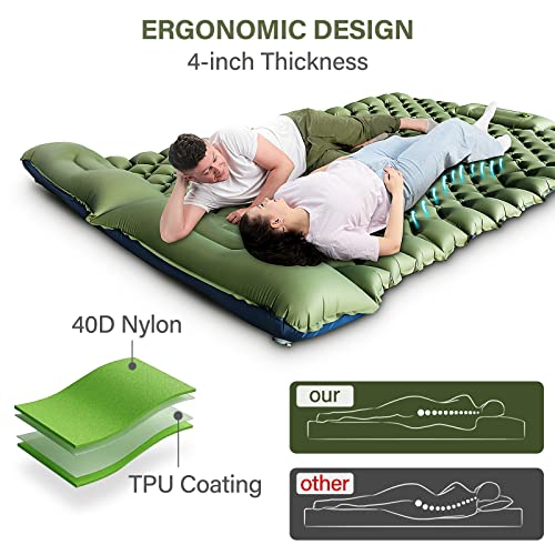 Yuzonc Double Camping Sleeping Pad, Inflatable Camping Pad - Yuzonc Double Camping Sleeping Pad, Inflatable Camping Pad - Travelking