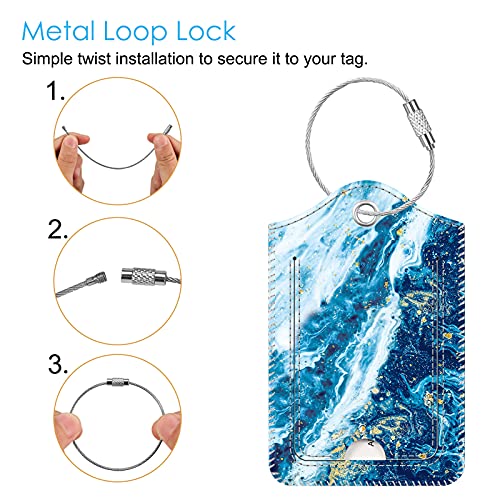 2 Pcs Luggage Tags, Fintie Privacy Cover ID Label with Stainless Steel - 2 Pcs Luggage Tags, Fintie Privacy Cover ID Label with Stainless Steel - Travelking
