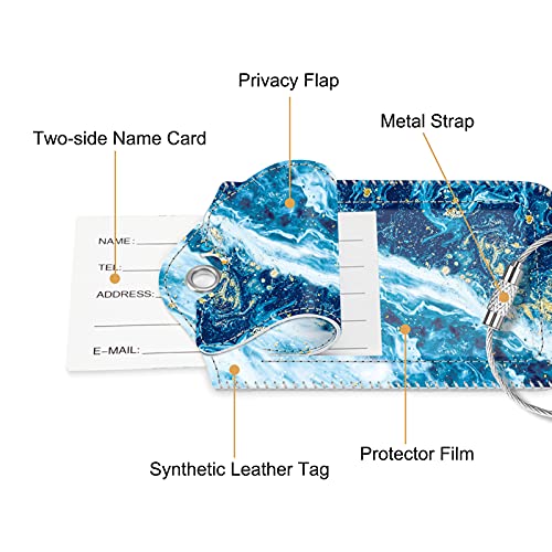 2 Pcs Luggage Tags, Fintie Privacy Cover ID Label with Stainless Steel - 2 Pcs Luggage Tags, Fintie Privacy Cover ID Label with Stainless Steel - Travelking