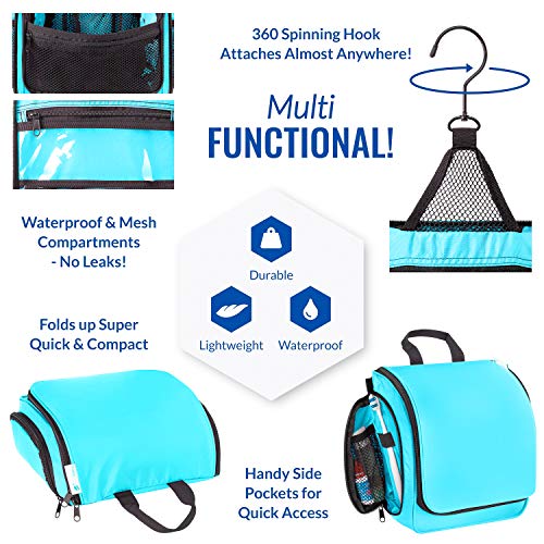 Premium Travel Hanging Toiletry Bag for Men and Women, Blue - Premium Travel Hanging Toiletry Bag for Men and Women, Blue - Travelking