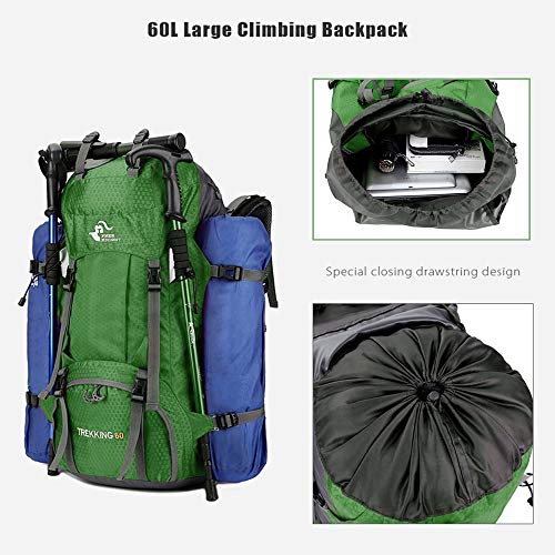 60L Waterproof Lightweight Hiking Backpack with Rain Cover - 60L Waterproof Lightweight Hiking Backpack with Rain Cover - Travelking