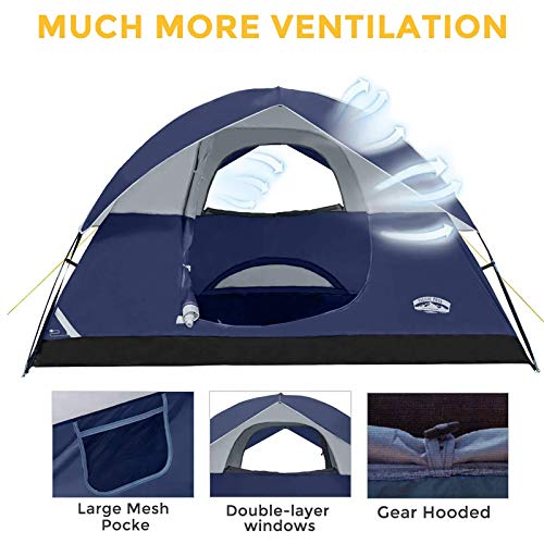 Pacific Pass Camping Tent 4 Person Family Dome Tent - Pacific Pass Camping Tent 4 Person Family Dome Tent - Travelking