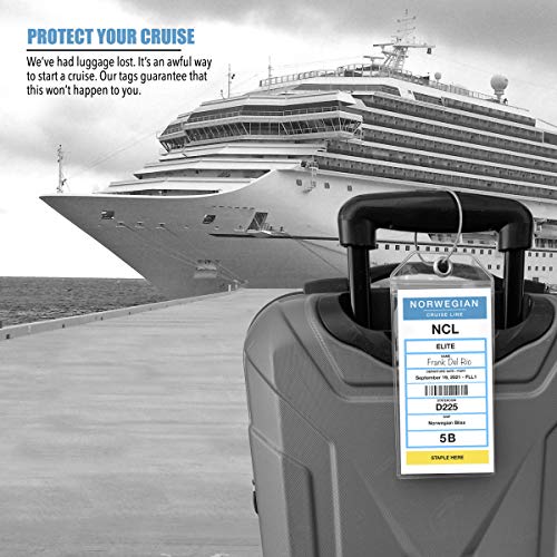 NCL Luggage Tag Holders by Cruise On [4 Pack] Fits Printed - NCL Luggage Tag Holders by Cruise On [4 Pack] Fits Printed - Travelking
