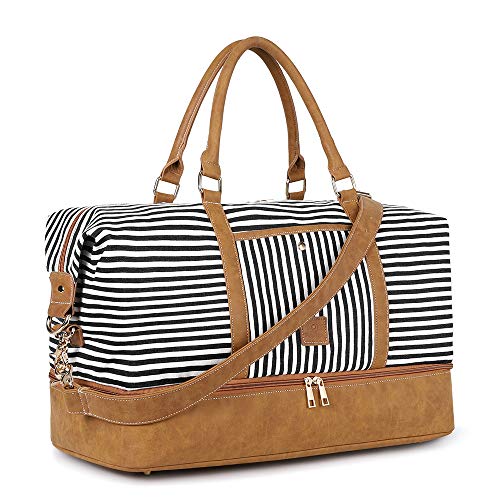 Canvas Duffel Weekender Bag with Shoe Compartment - Canvas Duffel Weekender Bag with Shoe Compartment - Travelking