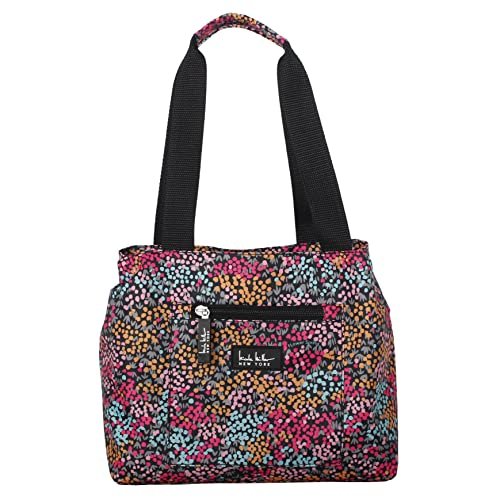 Nicole Miller Insulated Lunch Bag Tote –Open Cooler Ice Bag, Floral Black - Nicole Miller Insulated Lunch Bag Tote –Open Cooler Ice Bag, Floral Black - Travelking