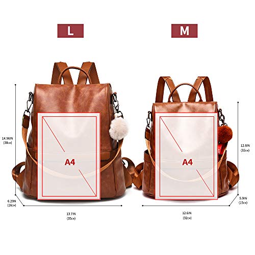 Women's Tan Backpack PU Leather Anti-theft Casual Shoulder Bag - Women's Tan Backpack PU Leather Anti-theft Casual Shoulder Bag - Travelking