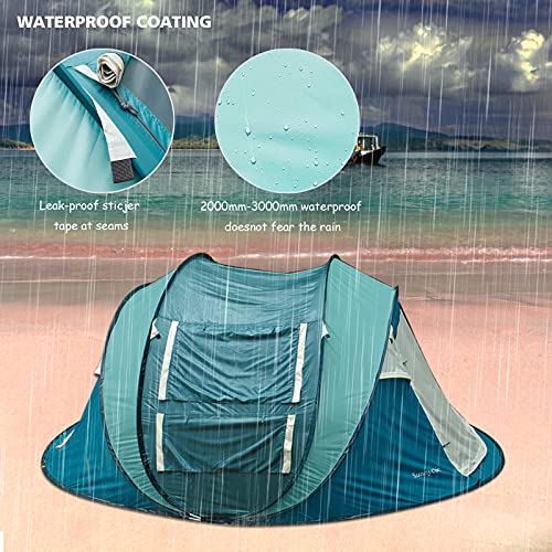 Sunnychic Double Layer 4 Person Easy Pop Up Camping Tent - Sunnychic Double Layer 4 Person Easy Pop Up Camping Tent - Travelking