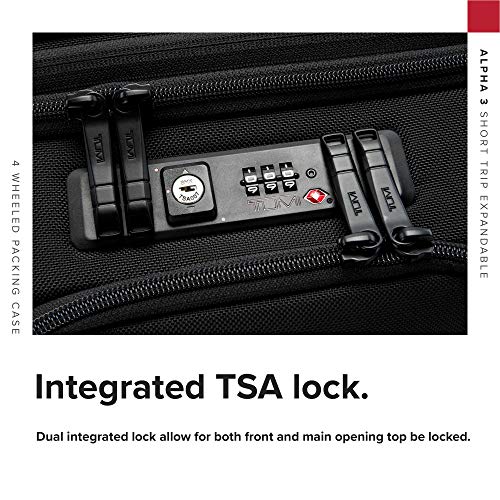 TUMI Alpha 3 Short Trip Expandable 4 Wheeled Packing Case Black - TUMI Alpha 3 Short Trip Expandable 4 Wheeled Packing Case Black - Travelking