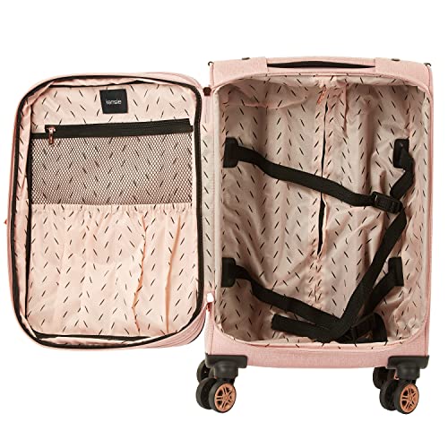 Kensie Women's Hudson Softside 3-Piece Spinner Luggage Set, Rose - Kensie Women's Hudson Softside 3-Piece Spinner Luggage Set, Rose - Travelking