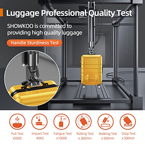 SHOWKOO Luggage Set Expandable PC+ABS Durable 3 PC - Yellow - SHOWKOO Luggage Set Expandable PC+ABS Durable 3 PC - Yellow - Travelking