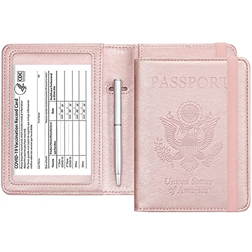 Passport and Vaccine Card Holder Combo - HOTCOOL Leather RFID - Passport and Vaccine Card Holder Combo - HOTCOOL Leather RFID - Travelking