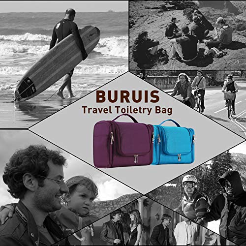 Extra Large Capacity Hanging Toiletry Bag for Men & Women, Purple - Extra Large Capacity Hanging Toiletry Bag for Men & Women, Purple - Travelking