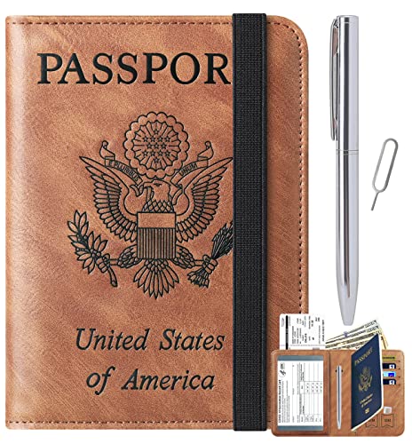 Passport and Vaccine Card Holder Combo Passport Holder, Brown - Passport and Vaccine Card Holder Combo Passport Holder, Brown - Travelking