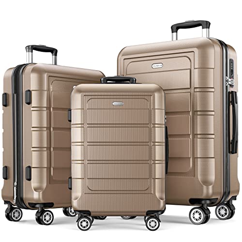 SHOWKOO Luggage Sets Expandable PC+ABS Durable Set, 3 PC. - SHOWKOO Luggage Sets Expandable PC+ABS Durable Set, 3 PC. - Travelking