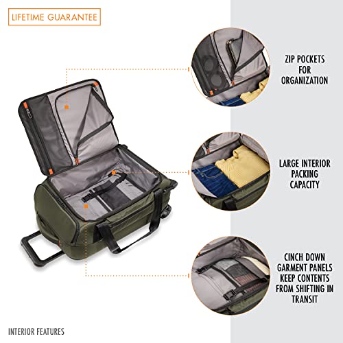 Briggs & Riley ZDX Upright Rolling Duffel Bag, Hunter, Carry-On - Briggs & Riley ZDX Upright Rolling Duffel Bag, Hunter, Carry-On - Travelking