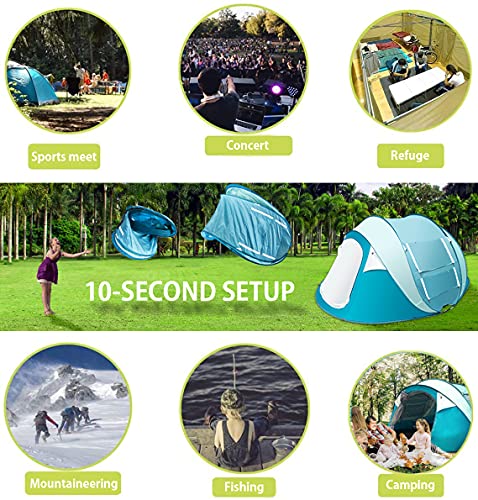 Sunnychic Double Layer 4 Person Easy Pop Up Camping Tent - Sunnychic Double Layer 4 Person Easy Pop Up Camping Tent - Travelking