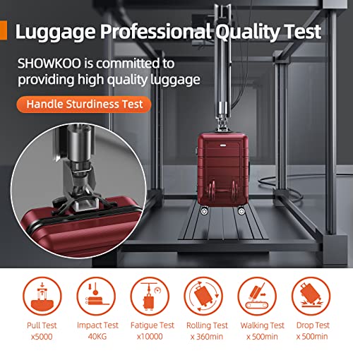 SHOWKOO Luggage Carry-On 20-Inch - Lightweight ABS+PC, Silent Wheels, Wine Red - SHOWKOO Luggage Carry-On 20-Inch - Lightweight ABS+PC, Silent Wheels, Wine Red - Travelking