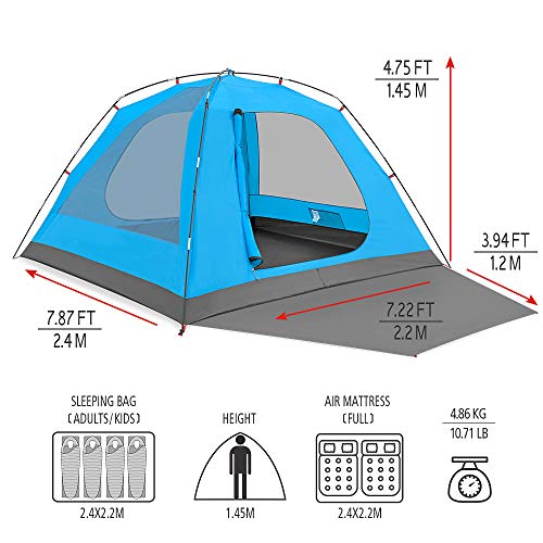 KAZOO 2／4 Person Camping Tent Outdoor Waterproof Family Large - KAZOO 2／4 Person Camping Tent Outdoor Waterproof Family Large - Travelking
