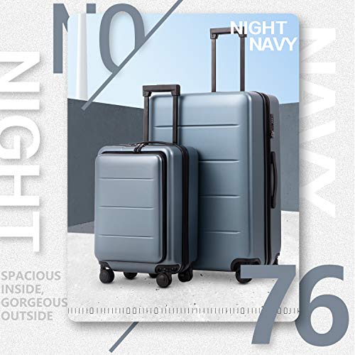COOLIFE 2 Piece Luggage Set - ABS+PC - Night Navy - COOLIFE 2 Piece Luggage Set - ABS+PC - Night Navy - Travelking