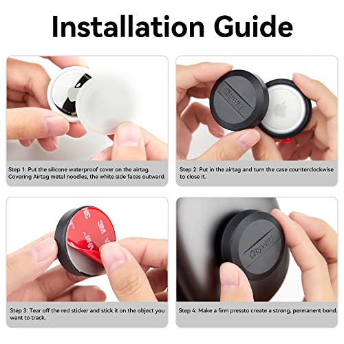IPX8 Waterproof Airtag Holder, Case with 3M VHB Adhesive Sticker, 4 Pack - IPX8 Waterproof Airtag Holder, Case with 3M VHB Adhesive Sticker, 4 Pack - Travelking