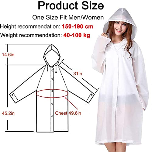 2 Piece Rain Ponchos for Adults - Reusable - White - 2 Piece Rain Ponchos for Adults - Reusable - White - Travelking