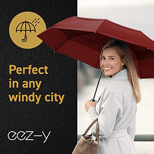 Windproof Travel Umbrellas for Rain - Lightweight - Double Vent - Marsala - Windproof Travel Umbrellas for Rain - Lightweight - Double Vent - Marsala - Travelking