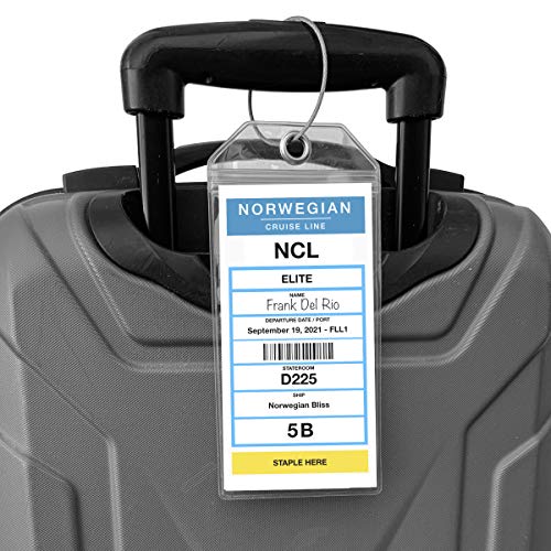 NCL Luggage Tag Holders by Cruise On [4 Pack] Fits Printed - NCL Luggage Tag Holders by Cruise On [4 Pack] Fits Printed - Travelking