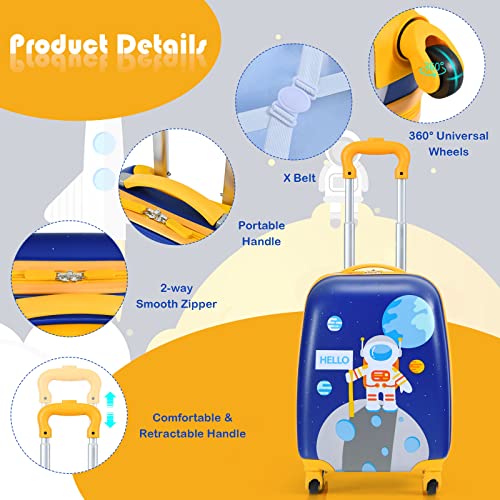 Goplus 2PC Kids, Carry On Lightweight Spinner Suitcases, Astronaut - Goplus 2PC Kids, Carry On Lightweight Spinner Suitcases, Astronaut - Travelking