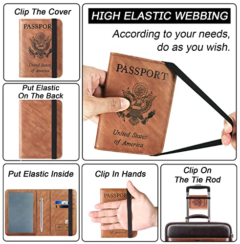 Passport and Vaccine Card Holder Combo Passport Holder, Brown - Passport and Vaccine Card Holder Combo Passport Holder, Brown - Travelking