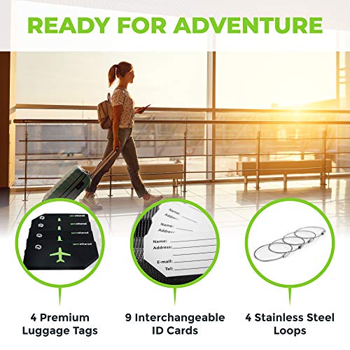 Untethered Luggage Tag Set | 4 Pack Flexible & Bright Silicone - Untethered Luggage Tag Set | 4 Pack Flexible & Bright Silicone - Travelking