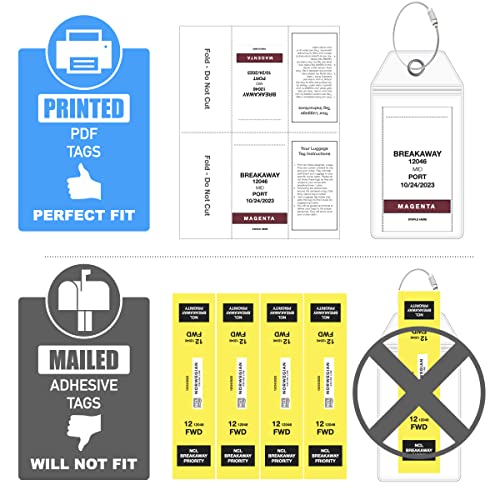 NCL Luggage Tag Holders by Cruise On [4 Pack] Fits Printed - NCL Luggage Tag Holders by Cruise On [4 Pack] Fits Printed - Travelking
