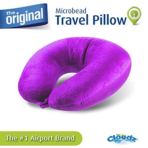 Cloudz Microbead Travel Neck Pillow - Bright Purple - Cloudz Microbead Travel Neck Pillow - Bright Purple - Travelking