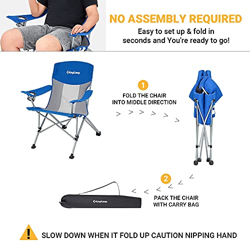 KingCamp KC2106 USVC2 Camp Chair, Standard, Blue/Grey 1 Pack - KingCamp KC2106 USVC2 Camp Chair, Standard, Blue/Grey 1 Pack - Travelking