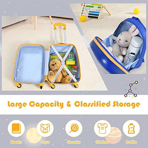 Goplus 2PC Kids, Carry On Lightweight Spinner Suitcases, Astronaut - Goplus 2PC Kids, Carry On Lightweight Spinner Suitcases, Astronaut - Travelking