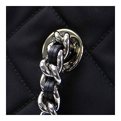 Prada Midnight Black Quilted Tessuto Chain Designer Shoulder Tote - Prada Midnight Black Quilted Tessuto Chain Designer Shoulder Tote - Travelking