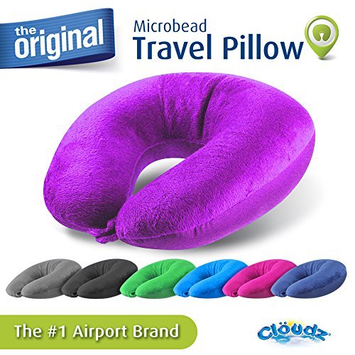 Cloudz Microbead Travel Neck Pillow - Bright Purple - Cloudz Microbead Travel Neck Pillow - Bright Purple - Travelking