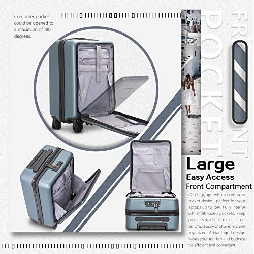 COOLIFE Luggage Suitcase Carry On ABS+PC Spinner - Sakura Pink - COOLIFE Luggage Suitcase Carry On ABS+PC Spinner - Sakura Pink - Travelking
