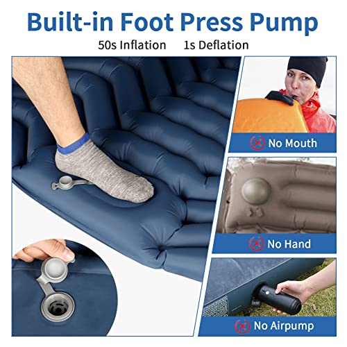 VECUKTY Double Camping Sleeping Pad, Upgraded Foot Press Inflatable - VECUKTY Double Camping Sleeping Pad, Upgraded Foot Press Inflatable - Travelking