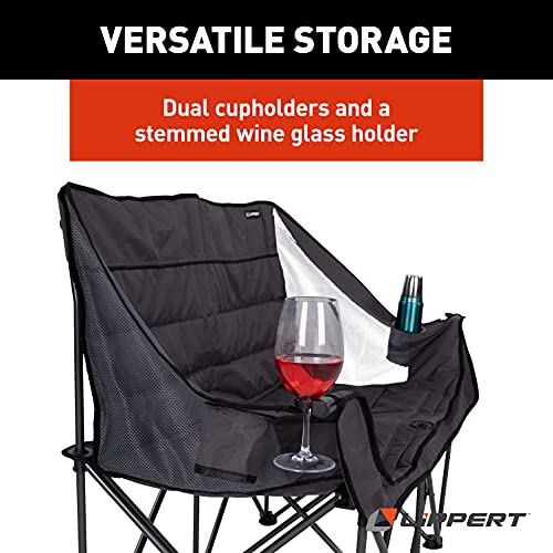 Lippert Folding Padded loveseat for Camping with Carry Bag - Lippert Folding Padded loveseat for Camping with Carry Bag - Travelking