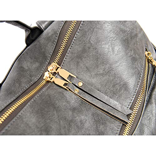 Women's Grey Fashion Backpack, Handbag and Shoulder Bag - Women's Grey Fashion Backpack, Handbag and Shoulder Bag - Travelking