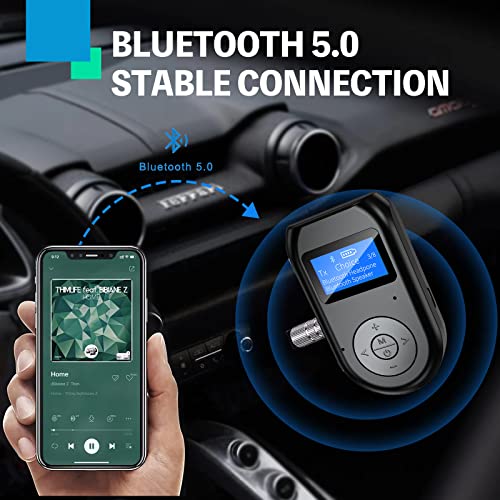 RIOUSV Bluetooth Transmitter Receiver, 4-in-1 Bluetooth 5.0 Visible - RIOUSV Bluetooth Transmitter Receiver, 4-in-1 Bluetooth 5.0 Visible - Travelking