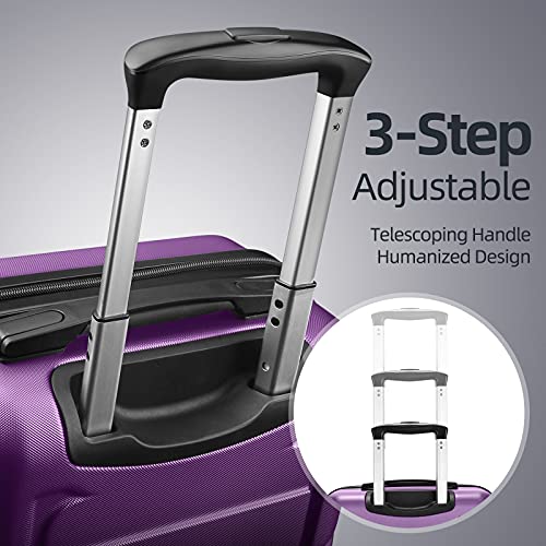 SHOWKOO 3 Piece Expandable Luggage Set - with TSA Lock - Purple - SHOWKOO 3 Piece Expandable Luggage Set - with TSA Lock - Purple - Travelking