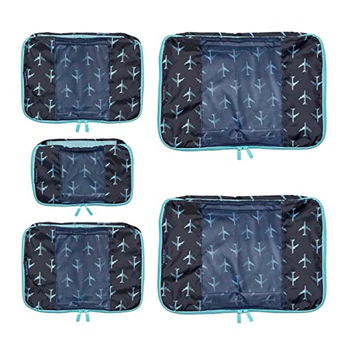 TravelWise Luggage Packing Organization Cubes 5 Pack, Blue, 2 Small, 2 Medium, 1 Large TravelWise Luggage Packing Organization Cubes 5 Pack, Blue, 2 Small, 2 Medium, 1 Large