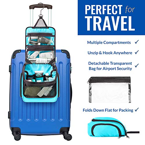 Premium Travel Hanging Toiletry Bag for Men and Women, Blue - Premium Travel Hanging Toiletry Bag for Men and Women, Blue - Travelking