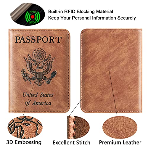 Passport and Vaccine Card Holder Combo Passport Holder, Brown - Passport and Vaccine Card Holder Combo Passport Holder, Brown - Travelking
