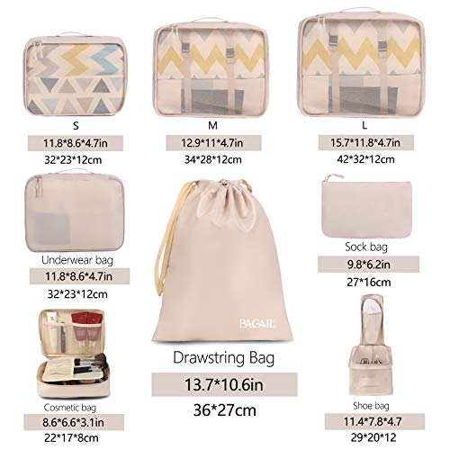 BAGAIL 8 Set Packing Cubes, Lightweight Travel Luggage Organizers - BAGAIL 8 Set Packing Cubes, Lightweight Travel Luggage Organizers - Travelking