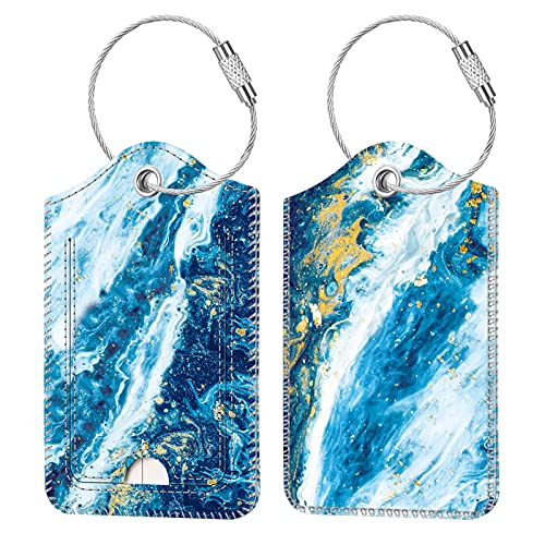 2 Pcs Luggage Tags, Fintie Privacy Cover ID Label with Stainless Steel - 2 Pcs Luggage Tags, Fintie Privacy Cover ID Label with Stainless Steel - Travelking